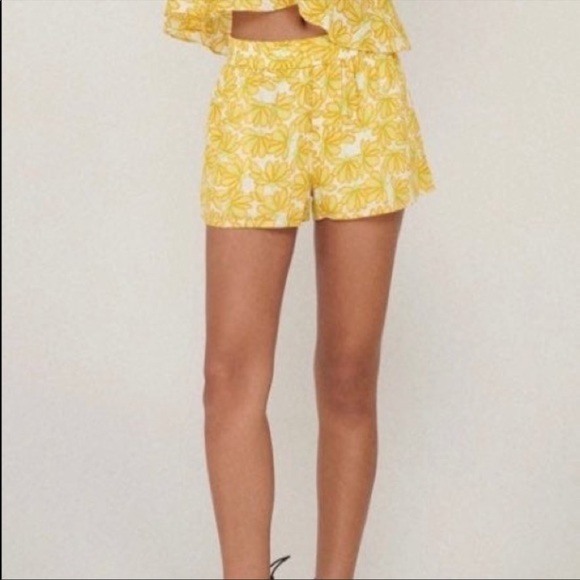 NWT Zara yellow floral shorts - Picture 5 of 5